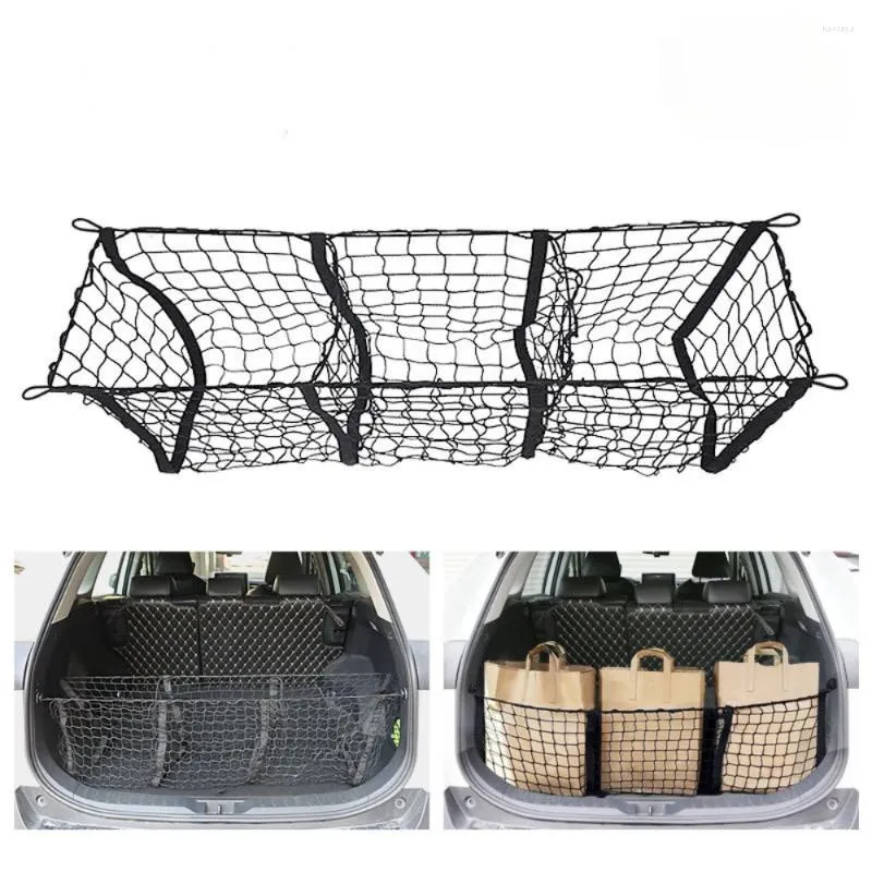 Net de camion élastique extensible de l'organisateur de voitures avec cochet de rangement de rangement sac à coffre lourd cargaison pour le SUV