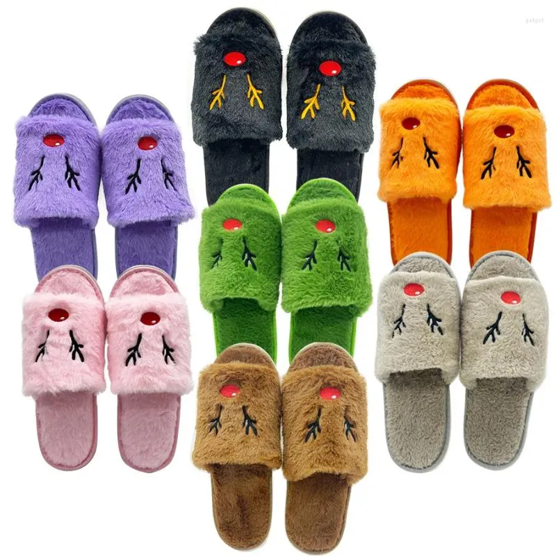 Slippers Kerstmis Elk Antlers Plush Open Teen Sandalen Verkopen Mode en schattig Home Non-Slip Warm Festival