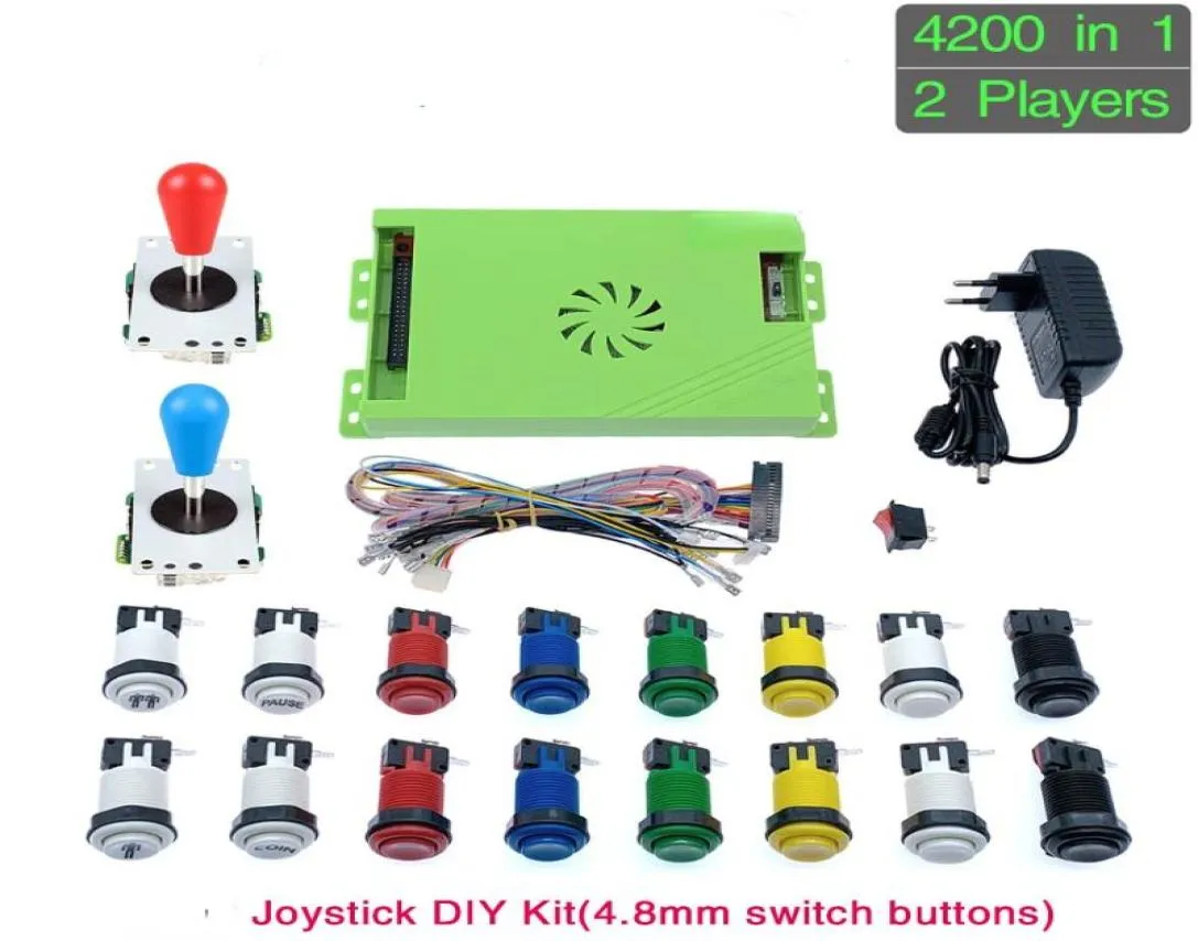 Portable Game Players 4200 In 1 14 DIY Kit 8 Way Joystick American Style Push Button Arcade Box Cabinet For 2 Playes8745078