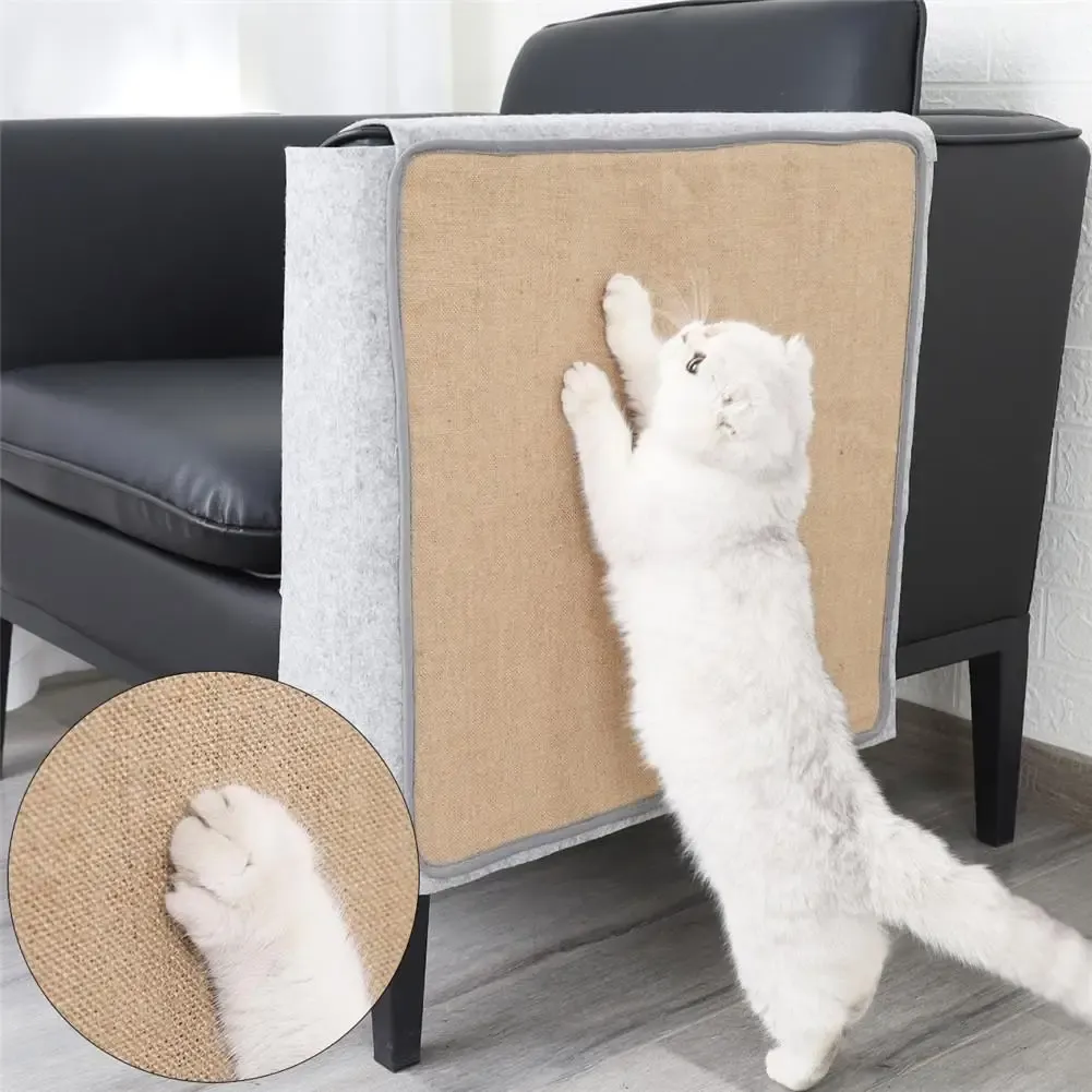 Scratchers Pet Cat Scratching Mat Natural Sisal Sofa Shield Protection Cover för möbler Chair Couch Cat Kitten Bed Mat Pet Supplies