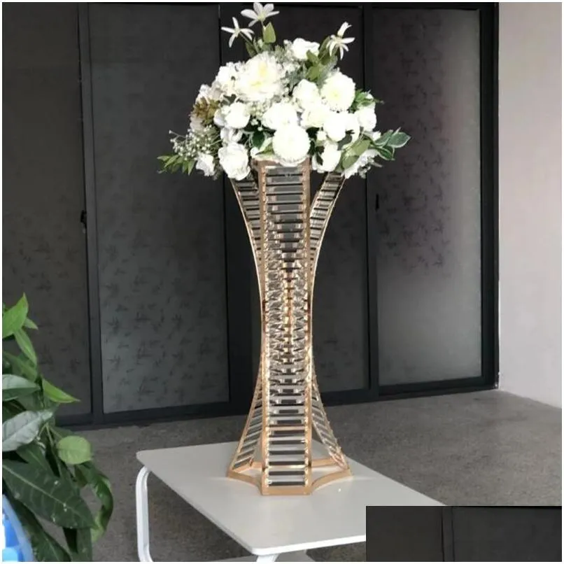 Décoration de fête 3 pcs acrylique maître de la pièce de table en cristal table centrales 80 cm pilier roads vase diy gouttes livraison maison jardin festi ott7p