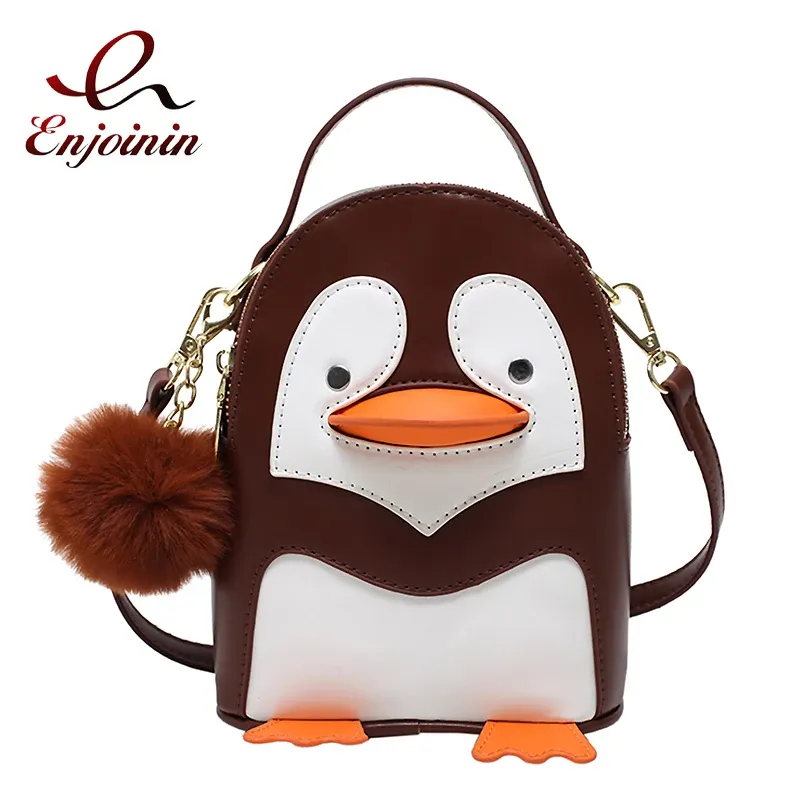 Sacs mignons caricatures pingouins sacs de sacs et sacs à main pour les femmes de la mode Fashion Crossbody Sac en cuir en cuir sac féminin de haute qualité