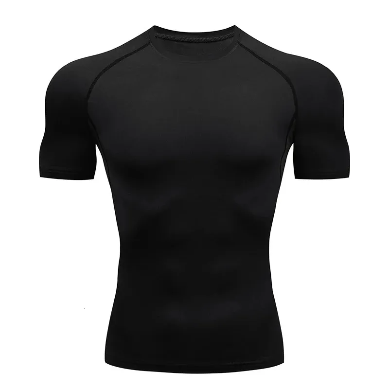 Men Running Compression T-shirt Short Sleeve Sport Tees Gym Fitness Sweatshirt Male Jogging Tracksuit Homme Athletic Shirt Tops 240419