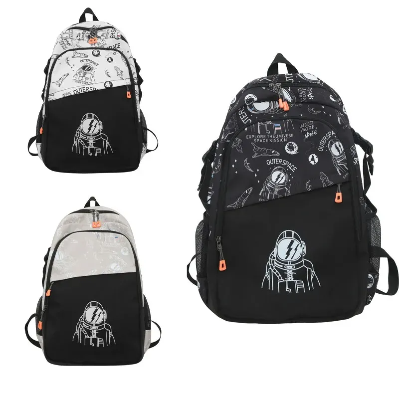 Tassen Student School Tassen Spaceman Printing Grote capaciteit Wearresistente mannen en vrouwen Computer Backpack Casual Trend Travel Bag