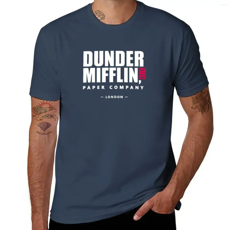 Herrtankstoppar The Dunder Mifflin-London T-shirt Custom T Shirts Sports Fan T-shirts