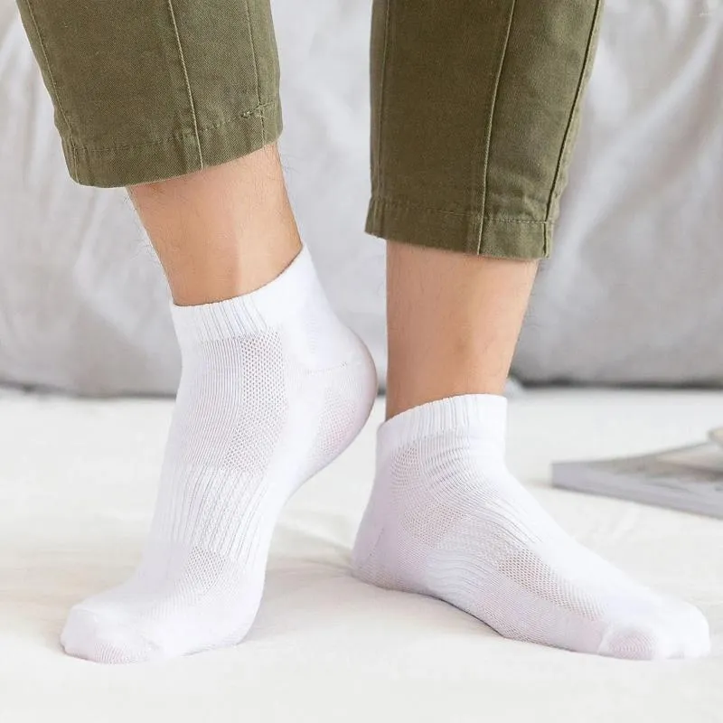 Kvinnors strumpor 5 par Män Kort sockbesättning fotled högkvalitativ andningsbar sommarkomprimering avslappnad mjuk fast färg för hane