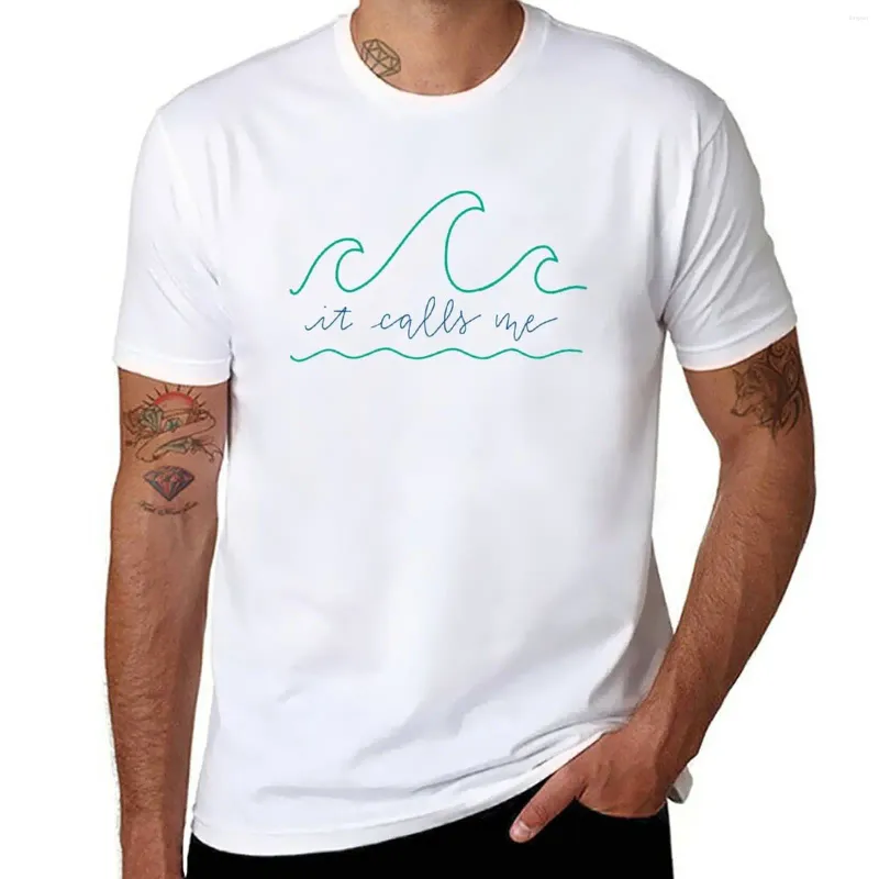 Tampas de tanques masculinas me chama - a camiseta de camiseta do oceano / praia camisa em branco t camisetas fofas