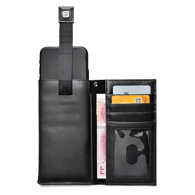 Brieftaschen Männer Telefonbeutel für Mobiltelefone unterhalb von 6,4 Zoll Brieftasche Telefonspeicher Taschen Männer ID Kreditkartenhalter Brieftasche Handy Hülle