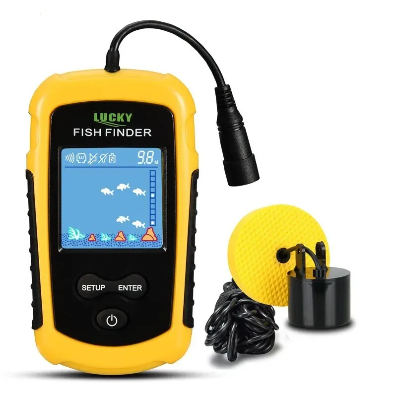Finder FFC11081 Alarm 100m tragbare Sonar Fischfinder Fischereiköder Echo Sounder Fischerei Fischfisch