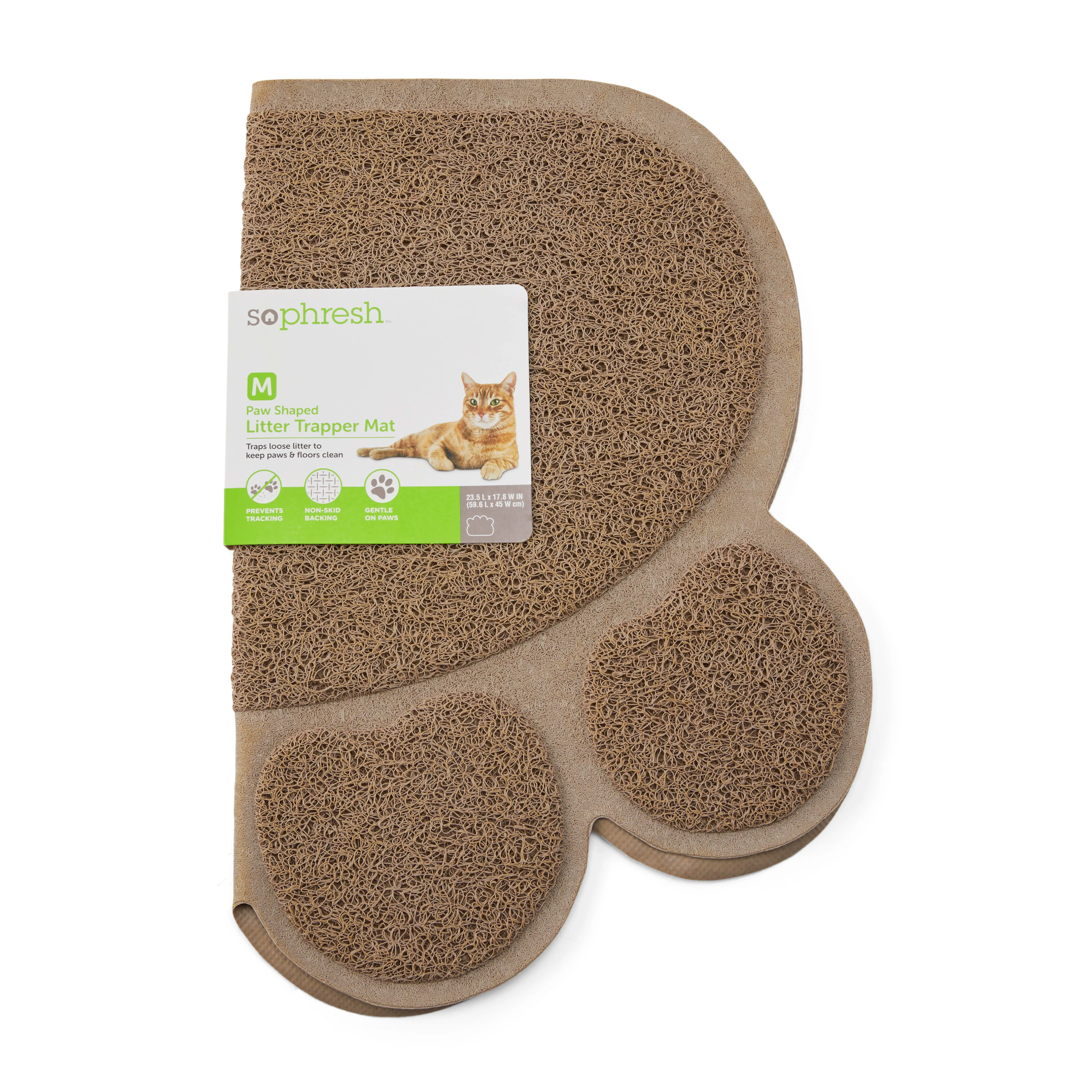Save Big on Bulk Cat Litter Trapper Mat Large Cat Litter Mat So Phresh Tan  Paw Shaped Trapper Mat, L X 18