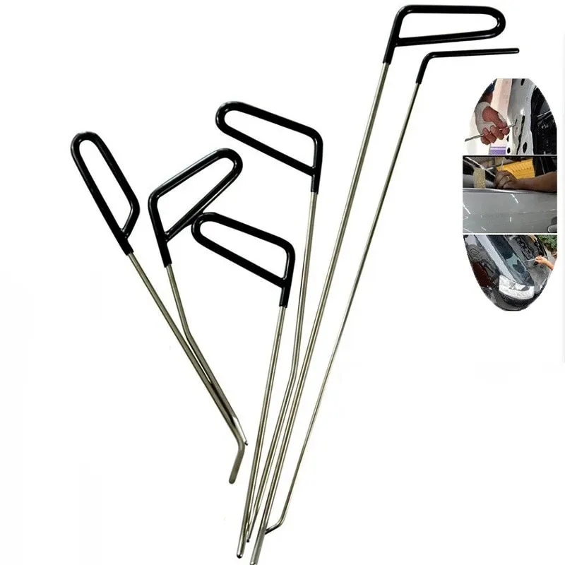 Koevoeten Mintiml Car Paintless Dent Removal Rods Automotive Crowbar Push Rods Hooks Auto Dent Repair Hail Remover Hooks Rod 6pcs/set