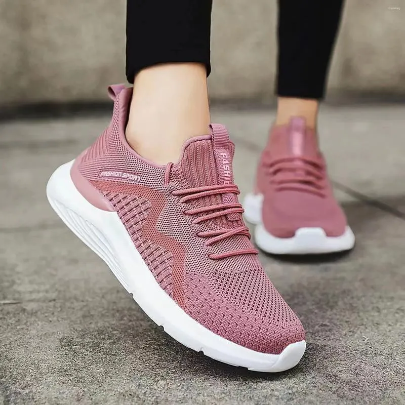 Casual Schuhe Mesh atmungsaktives Frauen fliegende Weben runde Kopf-Sneakers weich