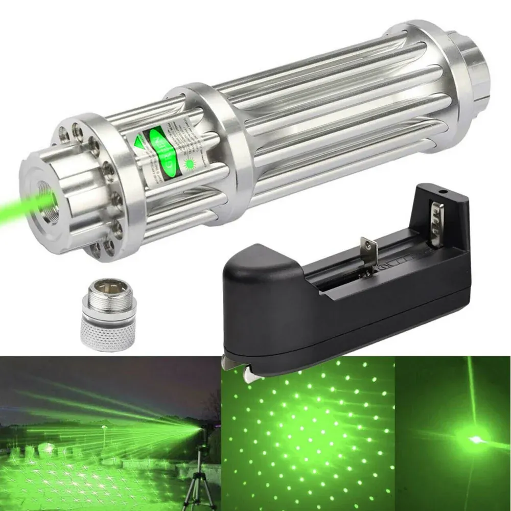 Scopes Hight güçlü yeşil lazer işaretçisi 1000m 5MW Ayarlanabilir Odak Lazerler Torçlu Lazer Pointer ile Av için Güçlü