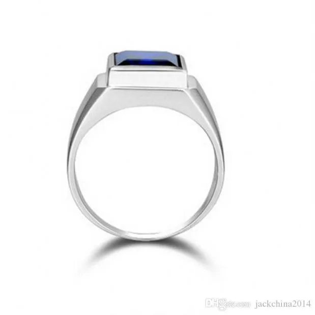 Victoria Wieck Männer Mode Schmuck Solitaire 10ct Blue Sapphire 925 Sterling Silber Simuliertes Diamant -Ehering -Finger -Ring GIF4957623