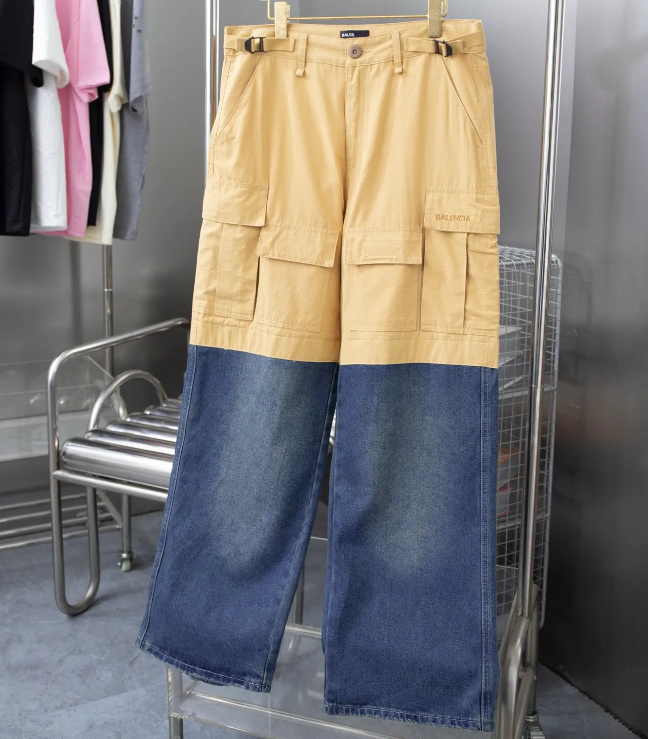 Męskie spodni plus rozmiar Haftowane i wydrukowane letnie zużycie w stylu polarnym z czystą bawełną 41e3r