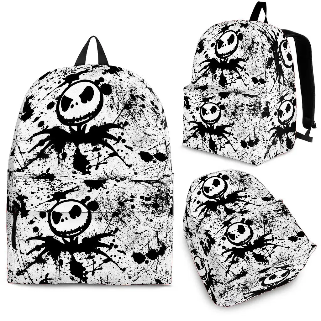 Mochilas Yikeluo Nightmare Jack Sally 3D Impresso e durável Backpack de designer com zíper unissex lazer viagens de viagem