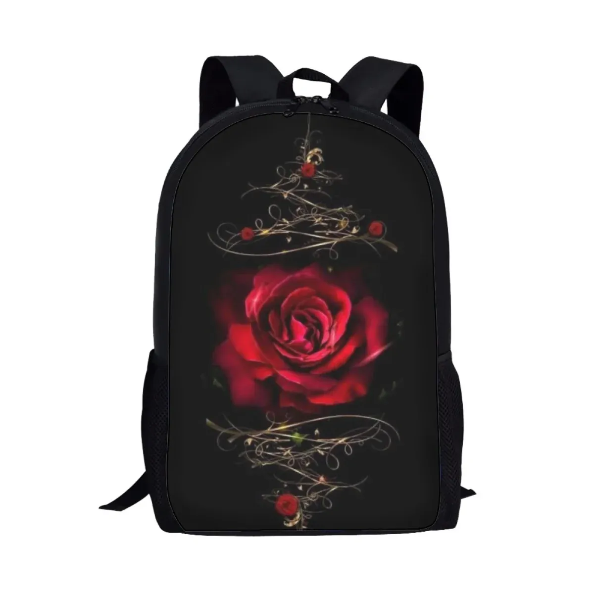 Bags Purple Gothic Rose Pattern School Bags for Girls Teenager Shoulder Backpack Trend College Student Casual Women Travel Bag