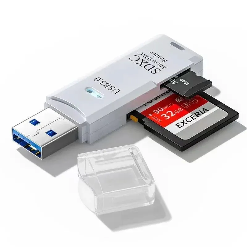 2 IN 1 Card Reader USB 3.0 Micro SD TF Card Memory Reader High Speed Multi-card Writer Adapter Flash Drive Laptop Accessories