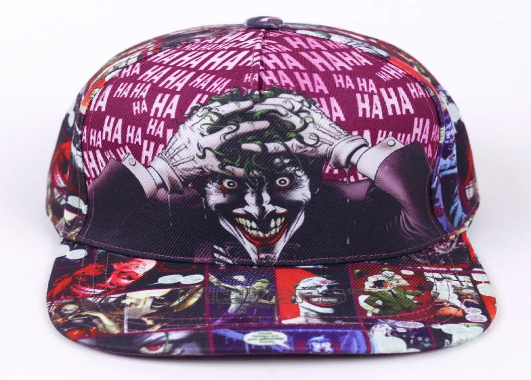 DC Comic The Joker Brand Snapback Cap Fashion Print Män Kvinnor Justerbara baseballmössor Vuxen Hip Hop Hat8764340