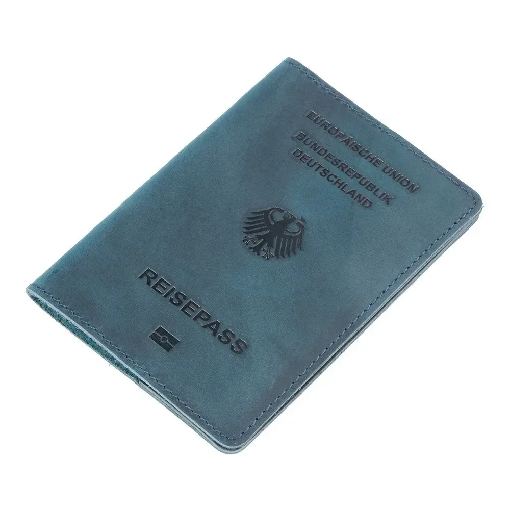 ドイツのためのホルダーMoterm Cowhideカードバッグドイツのカード所有者ビジネスパスポートケースバッグ向けにデザインされたレトロレトロレトロ