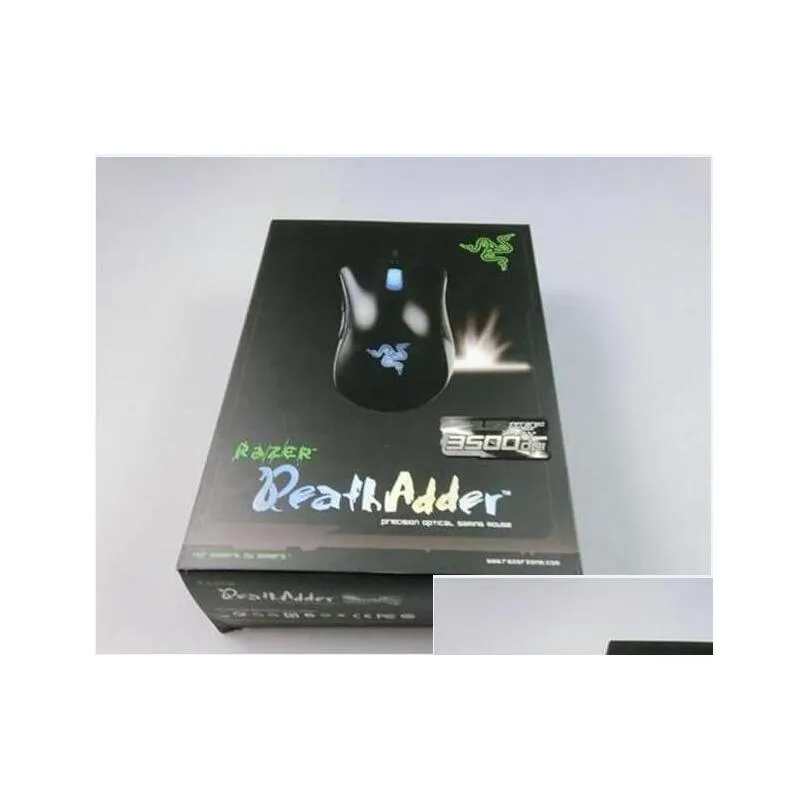 Möss Razer Death Adder Mouse 3500DPI Konkurrenskraftiga spel Optiska för speldator med detaljhandelsförpackning Epacket Drop Delivery Computers DHJT5