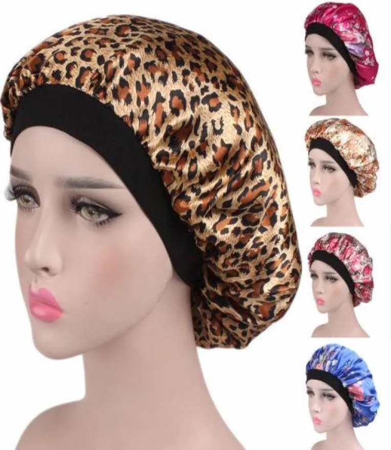 Lange haarverzorging Vrouwen mode satijnen motorkap cap nacht slaaphoed zijden cap head wrap4575512