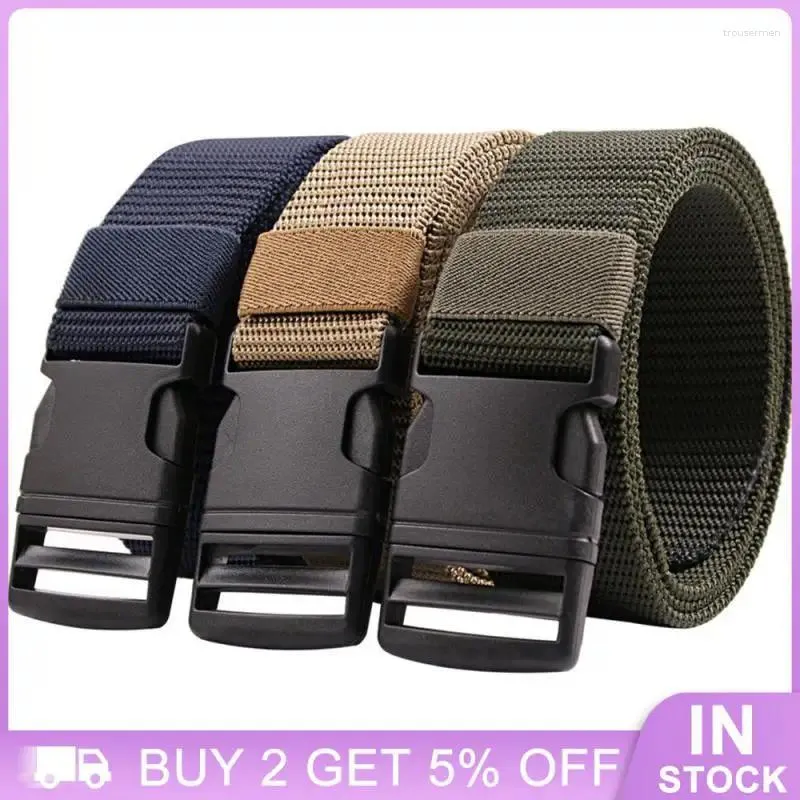 Ceintures confortables sangle en nylon pas d'allergies vêtements fiables ceinture pour hommes accessoires de surface lisses de boucle fonctionnelle métalle