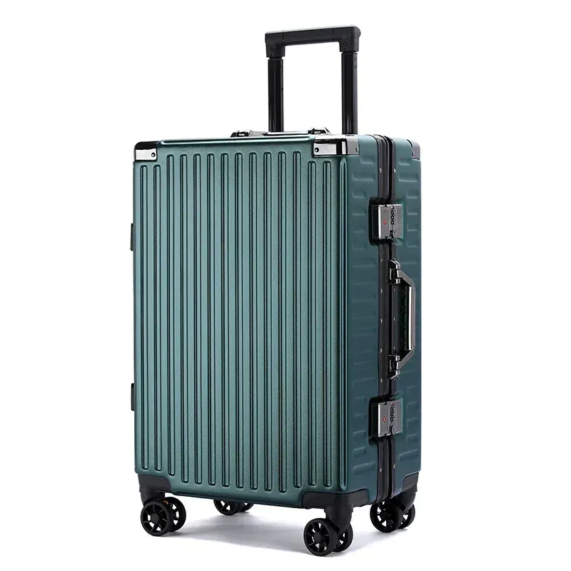 Suise de bagages Cadre en aluminium Trunk imperméable Le sac d'homme peut s'asseoir la valise de la cabine 20 pouces cartone de transport féminin