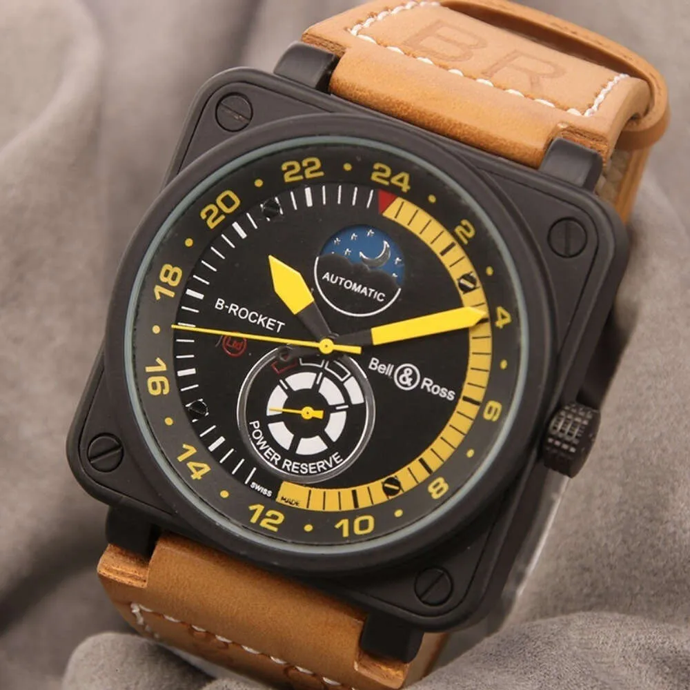 Bell ve Ross Sıcak Satış Montre Luxe Orijinal Bell Ross Erkekler İzle Otomatik Mekanik Siyah Dial Saatler Yüksek Kaliteli Tasarımcı Lüks Erkekler İzle Dhgate Yeni