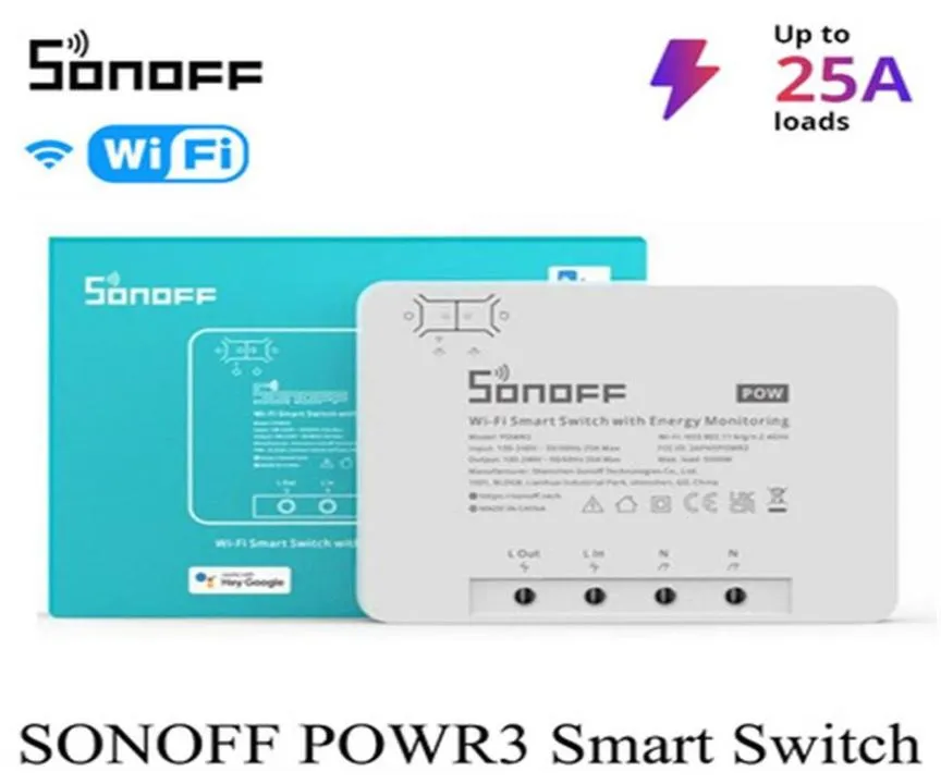 Sonoff POW R3 25A Power Metering WiFi Smart Switch Overload Protection Energy Saving Track på Ewelink Voice POWR3 Control via Alex3067334