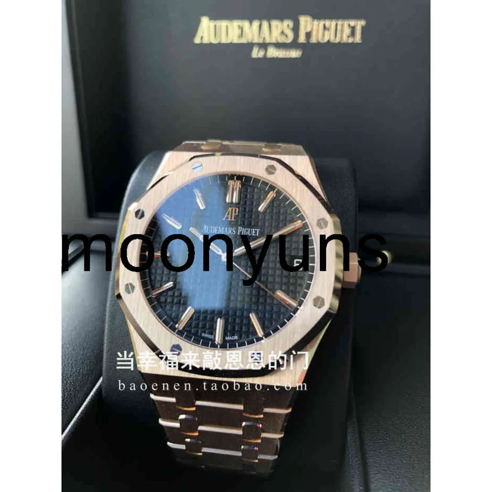 Piquet Audemar Luxury Mens Watch Roya1 0ak All Gold 15500or 1220or.01 Swiss ES Brand Wallwatch Alta calidad