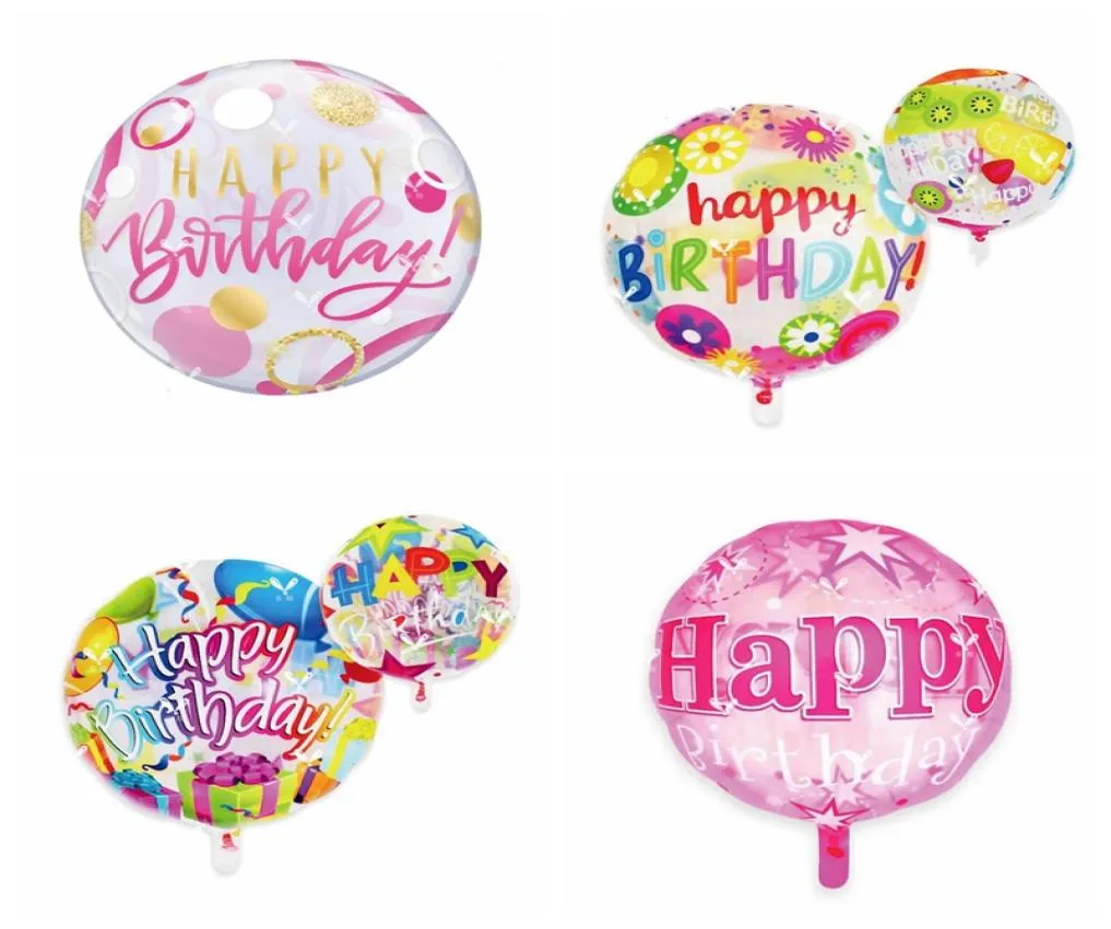 Folie Balloon Happy Birthday Star Round Balloons Birthday Party Decorative Multicolor Balloons Bröllopsdekorationer levererar 18 tum4143769