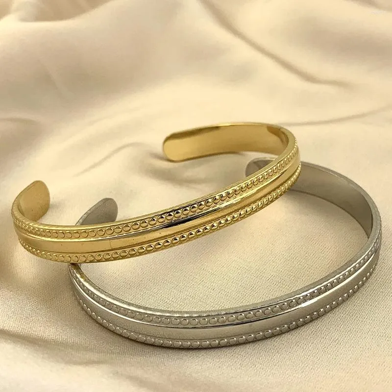 Bangle Ladies Bracelet Sliver Classic Stainless Steel Open Cuff For Women Perfect Addition To Any Outfit