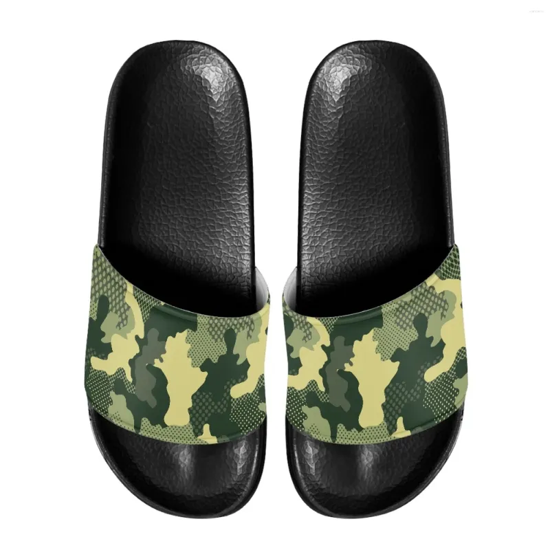 Pantoufles hommes extérieur camouflage vert plage décontractée en caoutchouc bessable semelle antidérapante conception douce confortable Pu supérieur