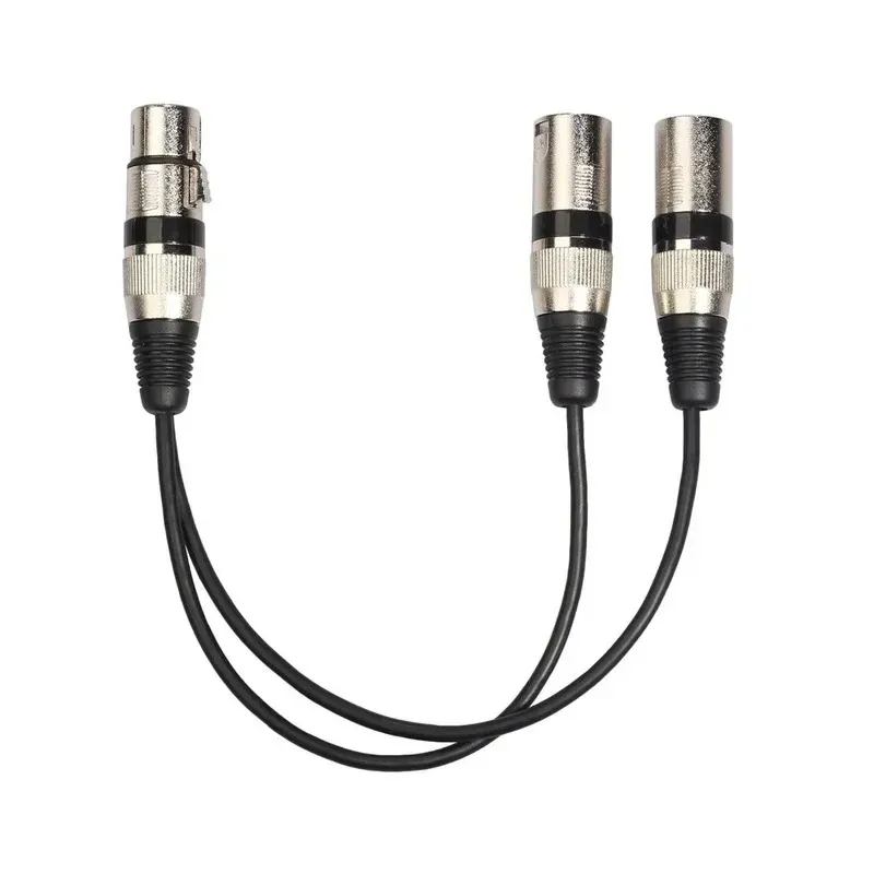 2024 3pin xlr Joue féminine à deux 2 fiches de fiche mâle y fil de câble adaptateur 30cm pour un mélangeur de casque de haut-parleur d'amplificateur pour séparateur xlr