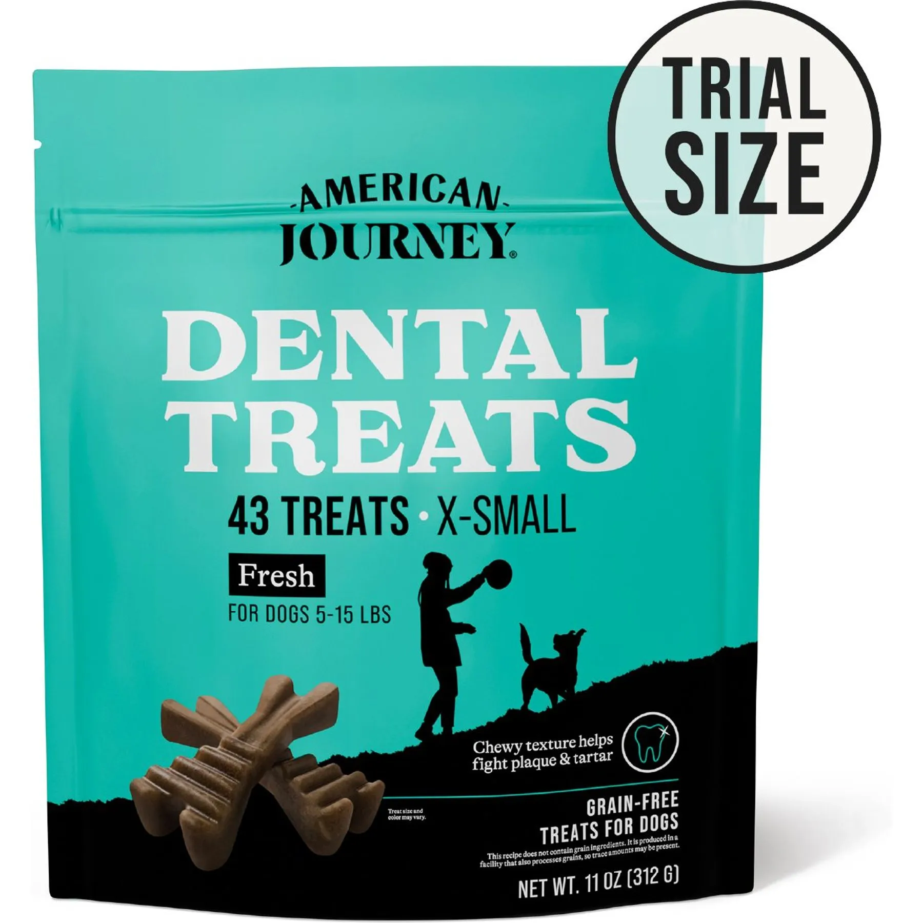 View of Extra-Small Grain-Free Dog Dental Treats, Mint Flavor - Freshens Breath ...