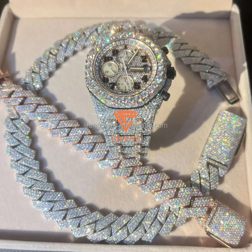 Hochwertiger Luxusschmuck Moissanite Diamond Watch Out Moissanite Rap Sänger Hip Hop Watch