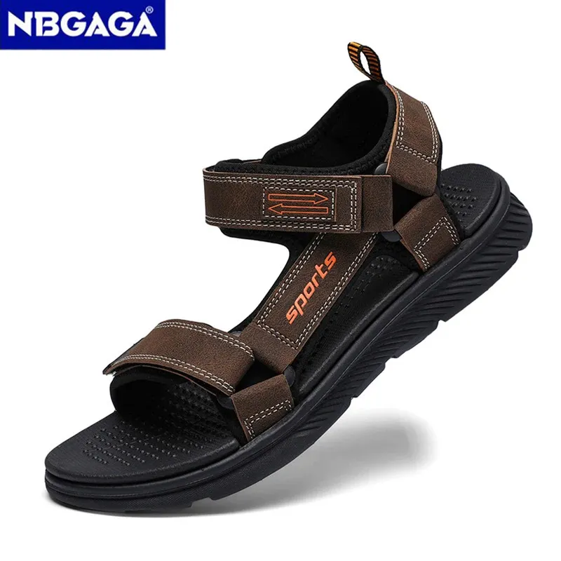 Outdoor Summer Mens Sandals Breathable Sport Beach Shoes Plus Size NonSlip Casual Sandalis Black 240417