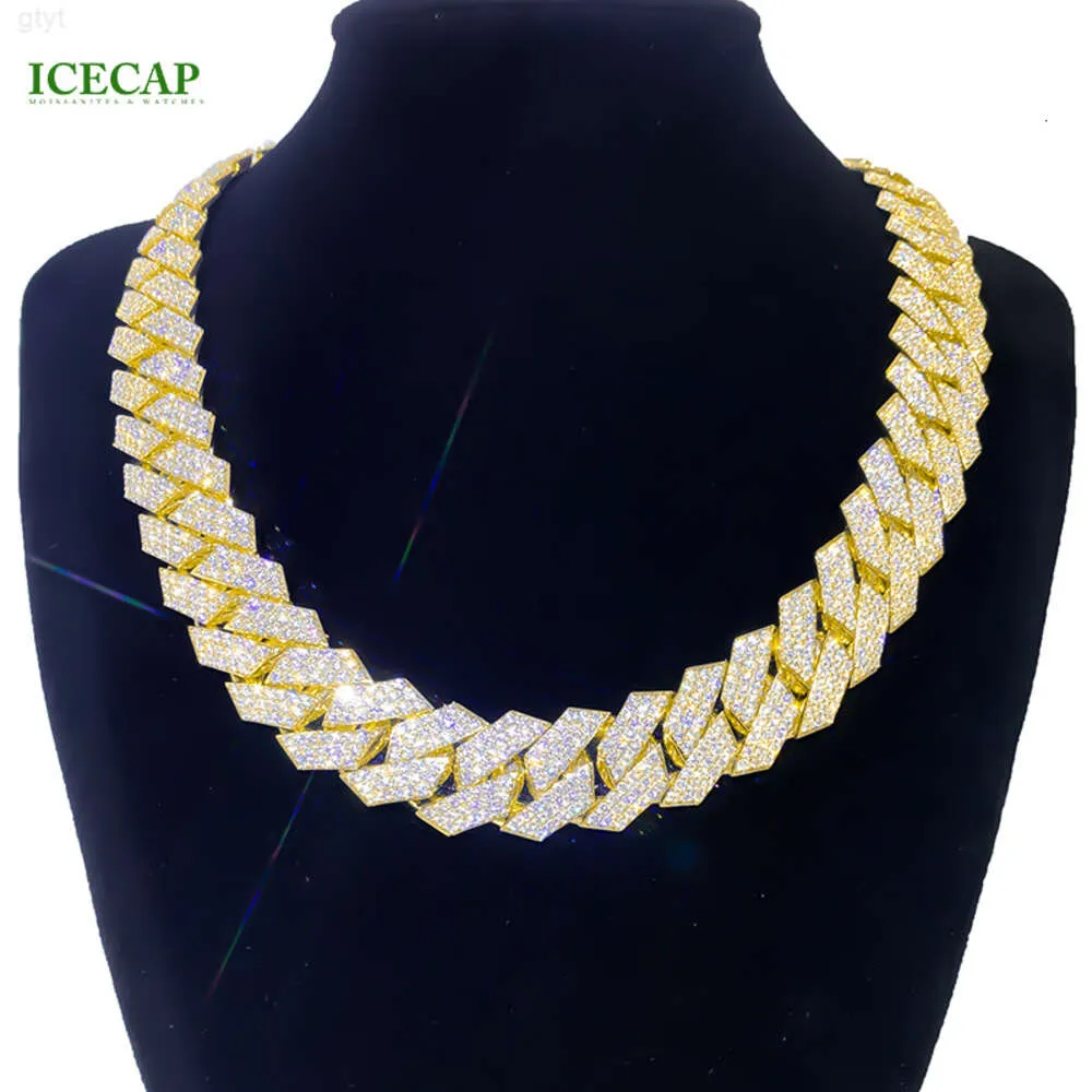 Icecap Jewelry Letter Custom Pass Diamond Tester Iced Out Dvvs Moissanite Gold Chain Necklace Luxury Classic Cuban Link Chain