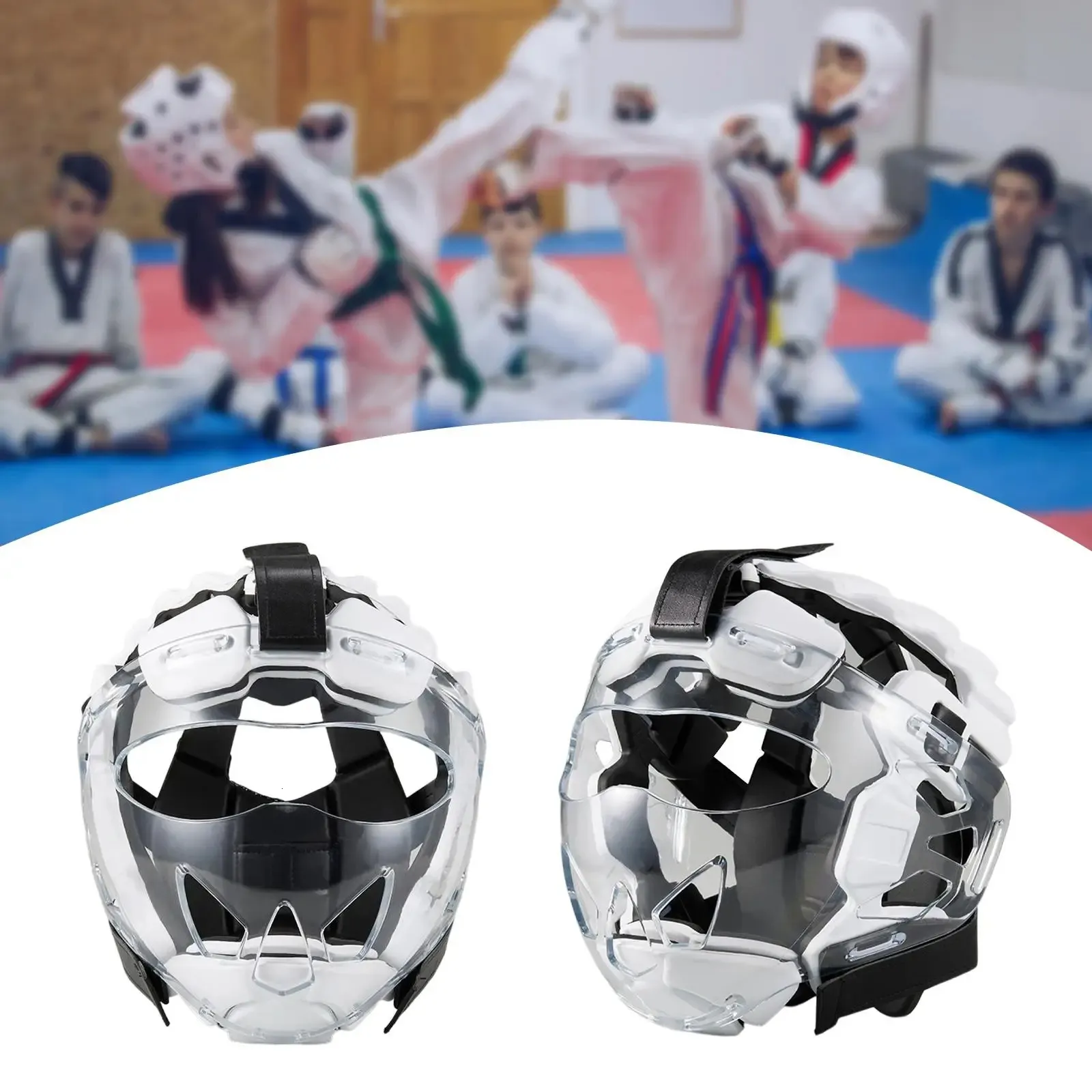 Boxing Helmet Face Shield Head Protector Kickboxing Training Karate Headgear