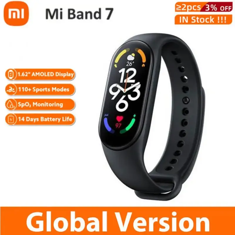 Браслеты Оргинальная глобальная версия Xiaomi Mi Band 7 Smart Bracelet Amoled Screen Miband 7 Blood Oxygen Fitness Traker Bluetooth Smart Band