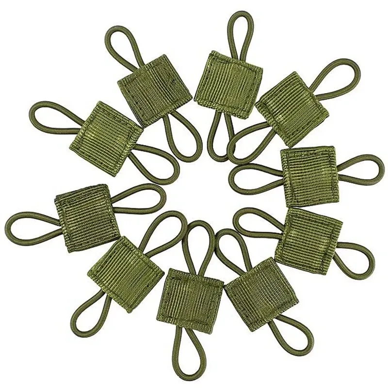 Väskor 10st Taktiskt växelhållare CLIP MOLLE WEBBING REAINER Elastic Binding Ribbon Buckle For Tactical Vests Ryggsäckar