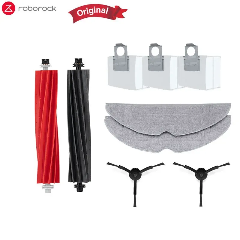 Reiniger Original Duoroller Hauptseitenbürsten Mop -Tücher Hepa Filter Staubbeutel Zubehör Ersatzteile für Roborock S8 Pro Ultra Cleanerer