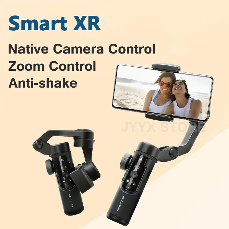 Kontrola Aochuan Smart XR 3Axis Przenośne smartfony Gimbal Składane kieszenie ze stabilizatorem Zoom Control Vlog Video Gimbal