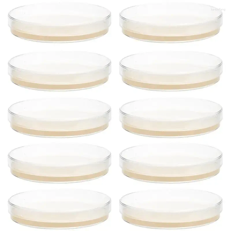 10st Prepoured Agar Plates Petri -rätter med Science Experiment Projects Laboratorie Supplies