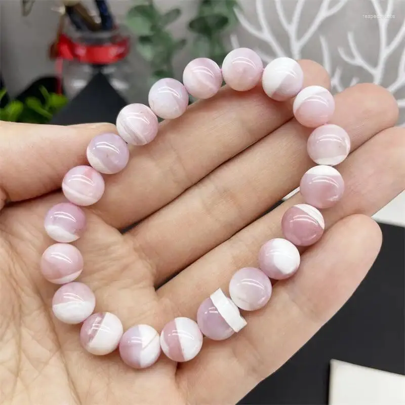 Bracelets de liaison 9,5 mm Natural Milky Yanyuan Agate Bracelet Crystal Reiki Heury Stone Fashion Bijoux Gift Goad pour femmes 1pcs