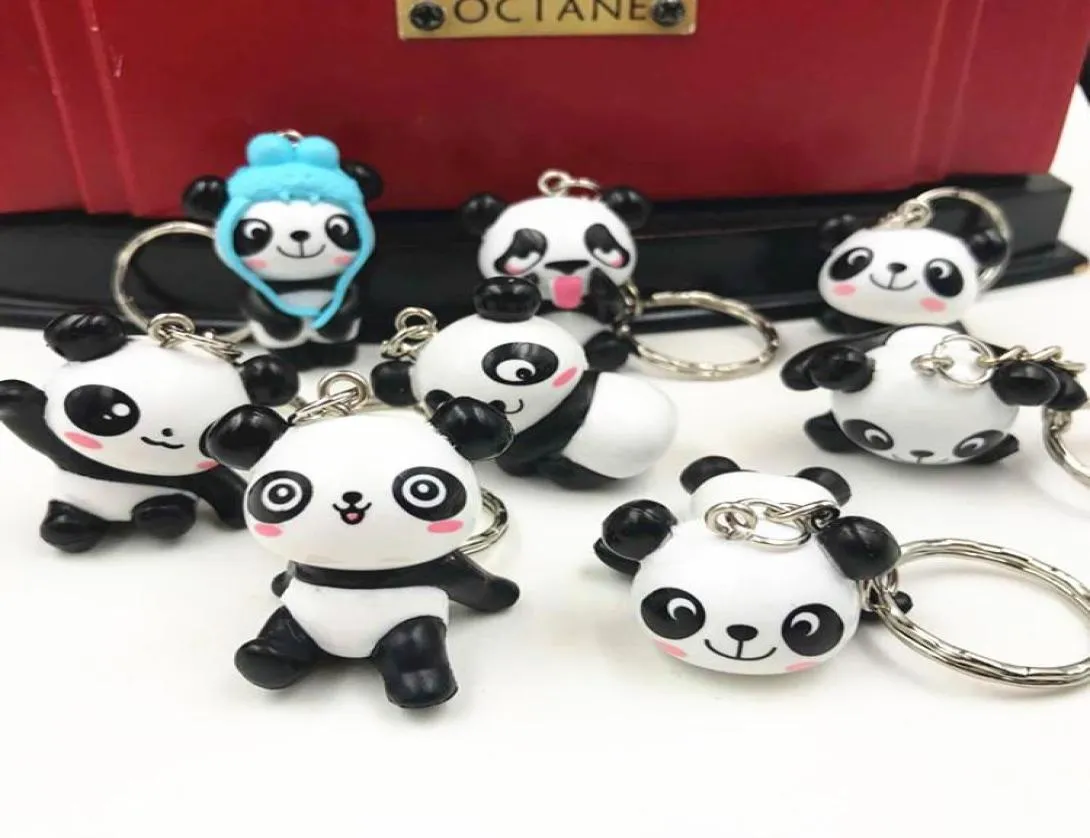 Schattige cartoon mooie panda sleutelhanger auto sleutelhang ketting sleutelhanger telefoon hanger mix 24pcslot hele hoge kwaliteit6761161