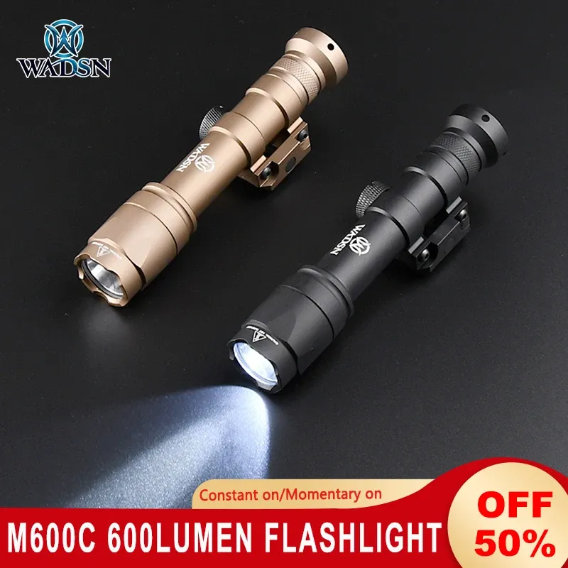 Scopes Surefir 600Lumen M600 Tactical Flashlight Pistol Scout Light Torch M600C Arme Gun Light Hunting Pictinny Rail