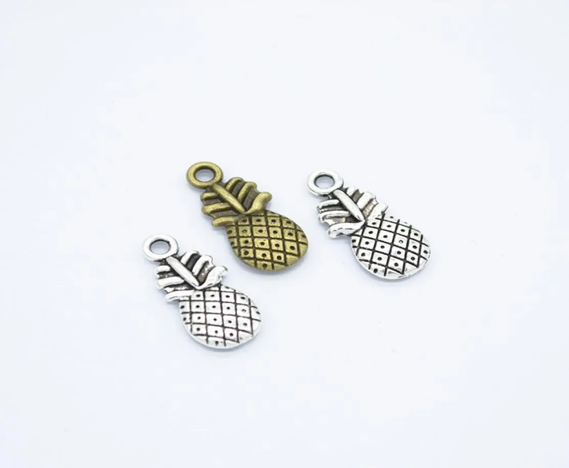 200pcspack Pineapple Charms DIY Jewelry Making Pendant Fit Bracelets Necklaces Earrings Handmade Crafts Silver Bronze Charm3897143