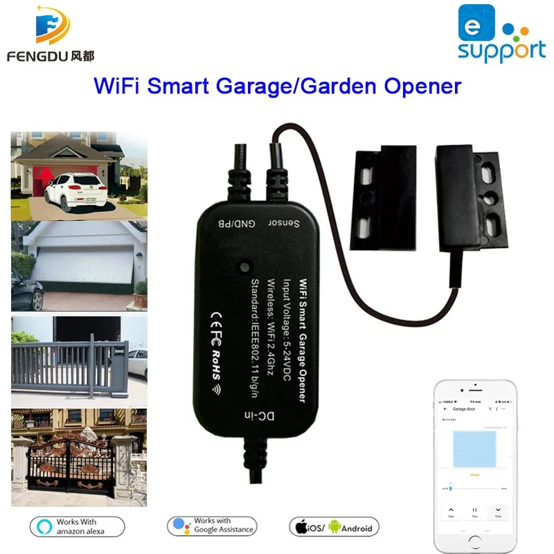 Styr Smart Garage Door Switch Electric Garage Door Controller WiFi Smart Door Opener Switch för Echo Voice Control